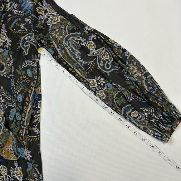 Free People Rain or Shine Paisley Mini Sun Dress Size XS Tunic Swing Boho Shift - Picture 11 of 11